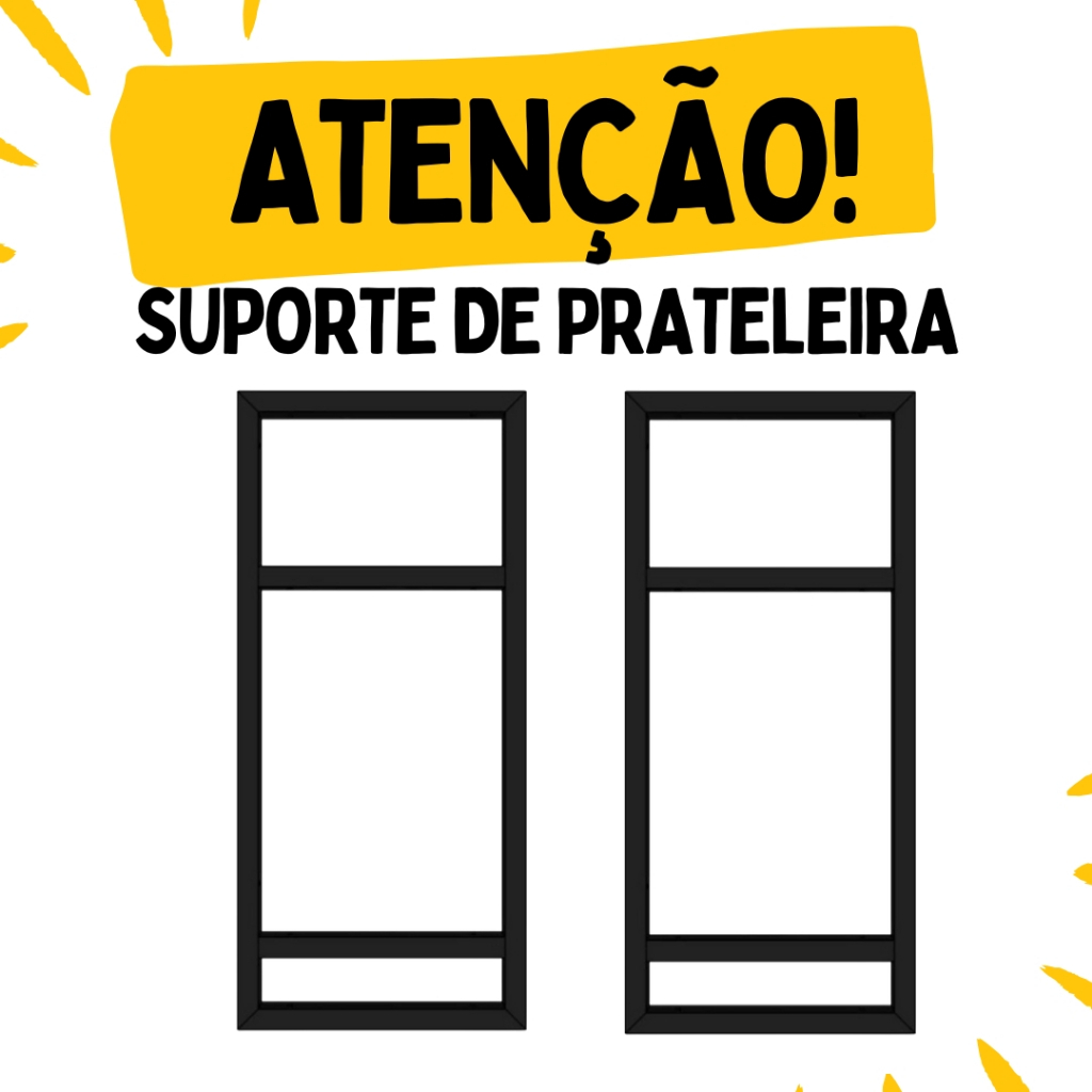 Kit Suporte Prateleira 60cm Estilo Industrial Parede Preto Aço Premium