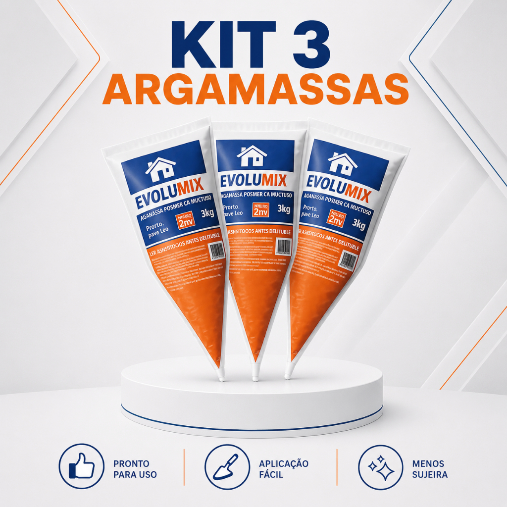 Kit 3 Argamassa Polimérica 3kg Economia e Agilidade no Assentamento Construção Limpa e Sustentável