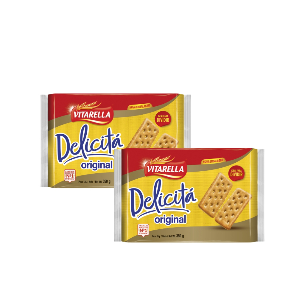 Kit 2un Biscoito Vitarella Delicitá Salgado Original 350g