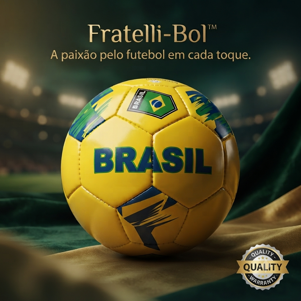 Fratelli-Bol Bola de Futebol Nº 5 Amarela Oficial | Resistente para Treino, Campo, Lazer e Crianças