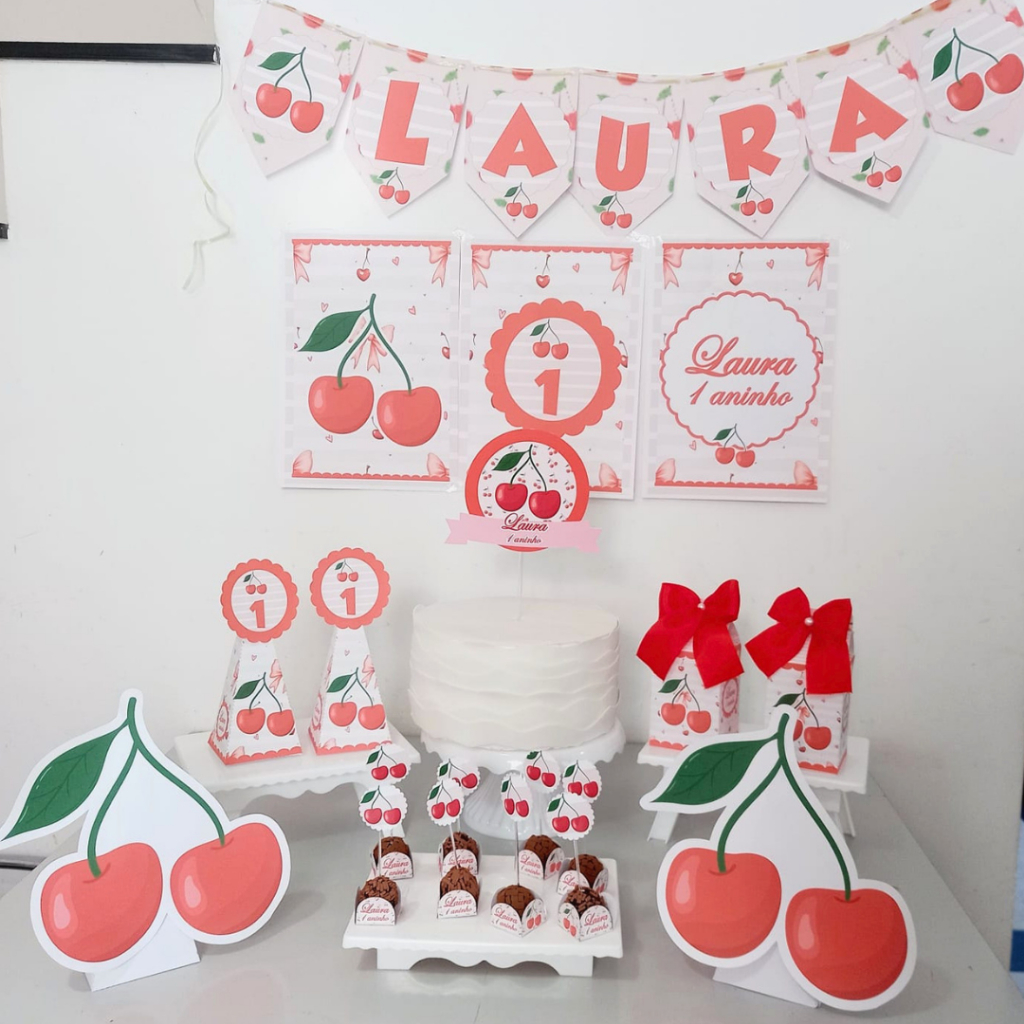 Kit Só  Um bolinho Cerejinha | Personalizado Festa Aniversário Lembrancinha Mesversário|