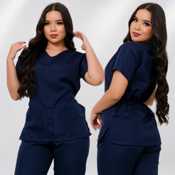 Blusa Bata Scrub Acinturada Pijama Cirurgico Hospitalar Vet Enfermagem Oxford Avulsa Nao Amassa