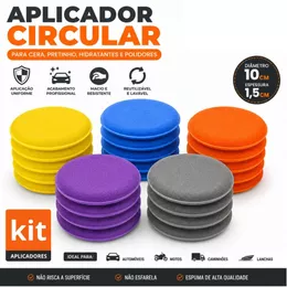 Kit Espuma Aplicadora De Cera Automotiva Para Carro Espuma Esponja Cera Couro Silicone Pretinho