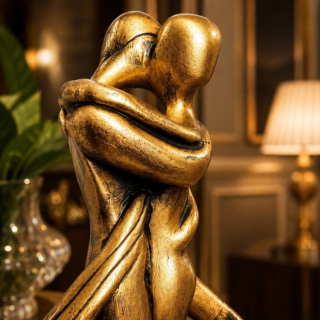 Estátueta Casal Decorativo Enfeite De Mesa Sala Romance Decoração Sala Enfeites Envio Imediato