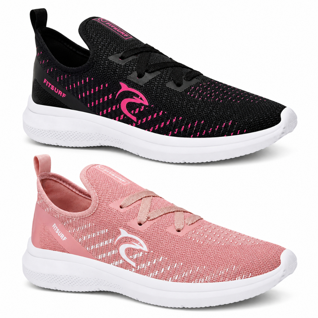 Kit 2 Pares Tênis Fit Surf Feminino Advanced Esportivo Treino Corrida Caminhada Academia Flexivel Antiderrapante