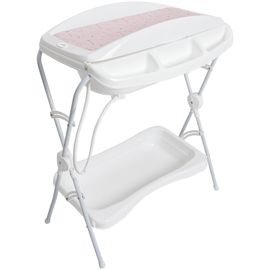 Banheira de Bebe Desmontavel com Trocador Kiddo Shower Rosa