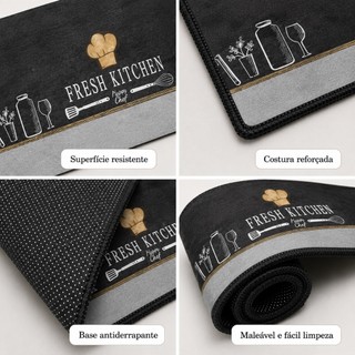 Kit Jogo Passadeira Belga Antiderrapante Para Cozinha