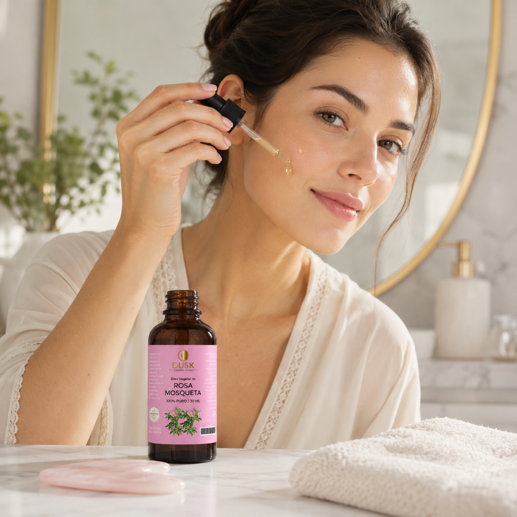 Óleo de Rosa Mosqueta 30ml 100% Puro Natural Vegetal para Pele e Cabelos – Dusk Cosméticos