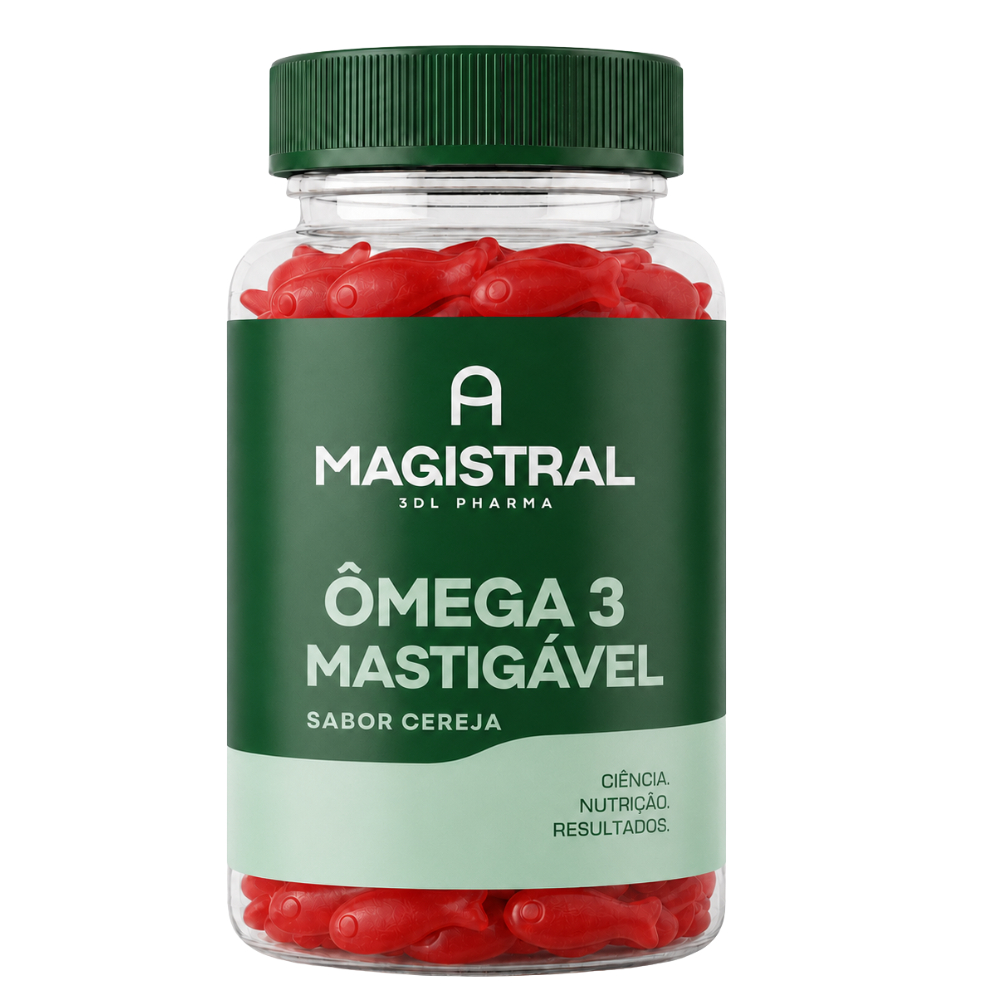 Ômega 3 Para Crianças e Adultos Sabor Cereja 450mg Mastigável Ômega 3 Kids Concentrado