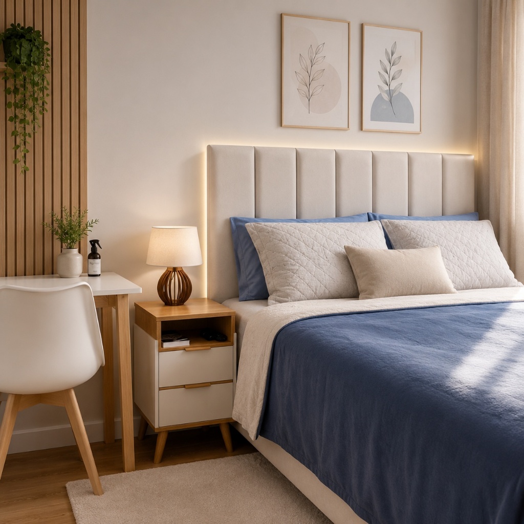Detalhes do Cabeceira Estofada Modular 60x20 cm – Compatível com Cama Box Solteiro, Casal, Queen e King
