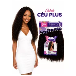Cabelo Miracle Ceu Plus Sleek Cacheado Bio Fibra 300g Macio Aceita Creme Cheiroso Idêntico Humano Miracle Human Hair