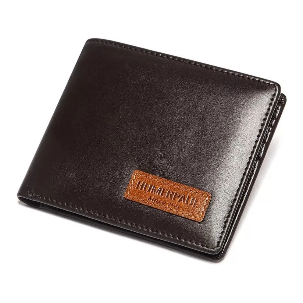 Carteira Horizontal Humerpaul Original 100% Couro Com Airtag Mod BP995 - Marrom 
