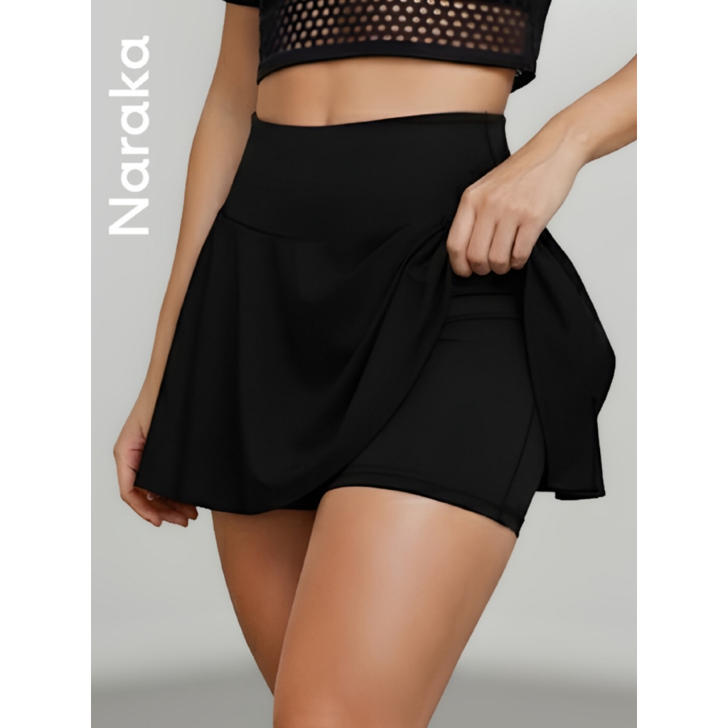 Short Saia Fitness Feminino Cintura Alta