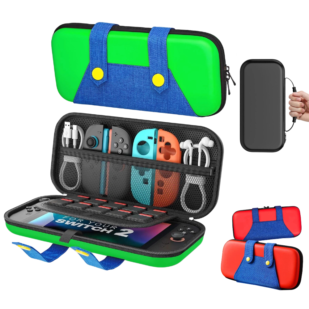 Estojo Protetor Resistente Compatível Nintendo Switch 2 Estilo Mario Bolsa Portátil Viagem e Armazenamento