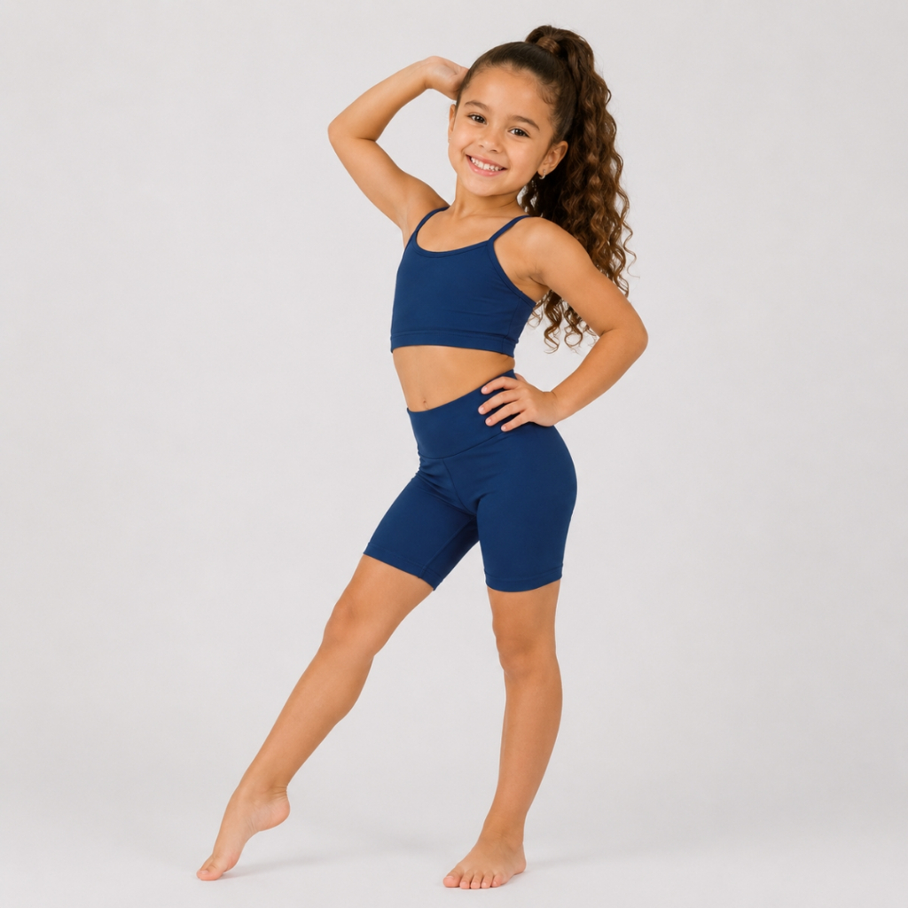 Roupa De Treino Infantil Short E Top De Lycra