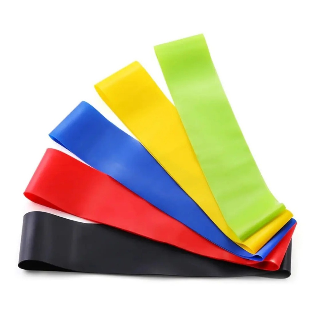 Kit 5 Faixas Elásticas Exercícios Academia Treine Em Casa Elástico Tensão Extensor Exercício Funcional Fisioterapia