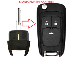 Carcaça Chave Canivete Adaptação Gm - 3 Botões Lamina M