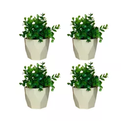 KIT 4 VASOS VASINHOS DECORATIVOS COM FLORES ARTIFICIAIS PARA CASA