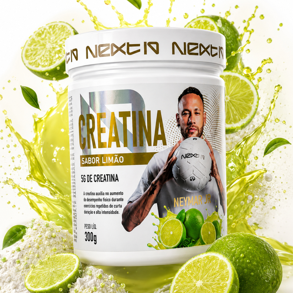 Creatina Monohidratada 100% Pura 300g Sabor Limão Next 10 Original