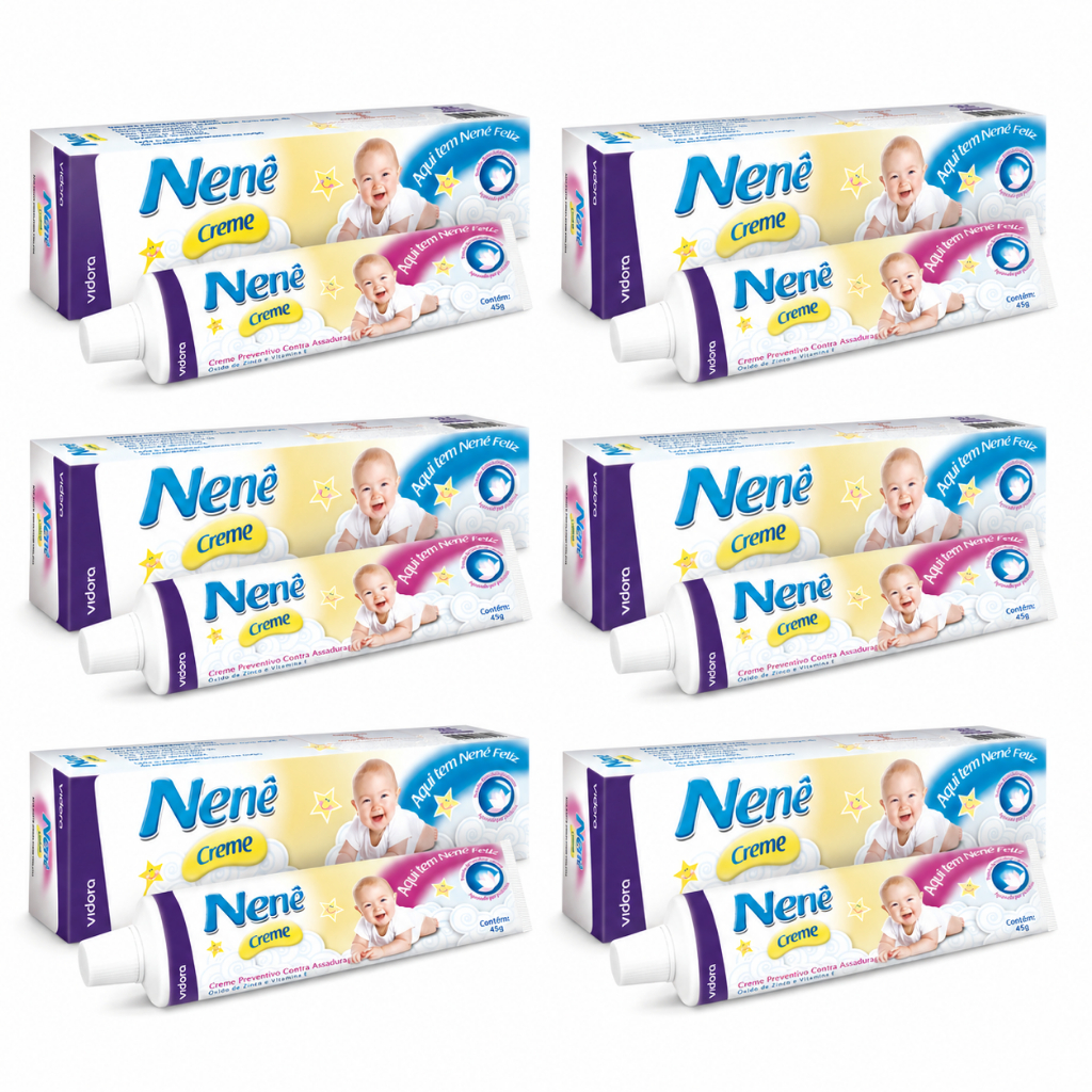 KIT 6 Pomadas para Prevenção de Assadura NenêCreme 45g - Vidora