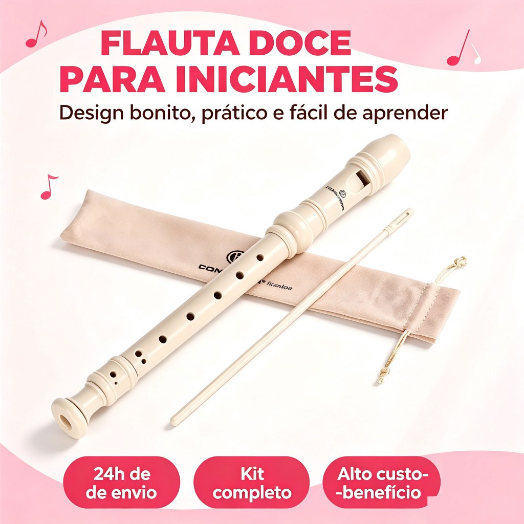 German Soprano Recorder for School with Case and Cleaning Rod FLTDO