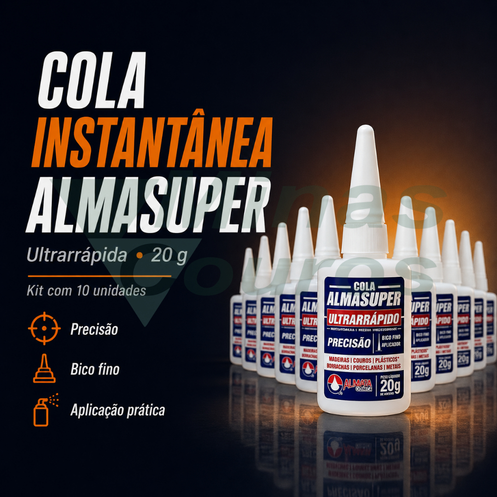 Cola Instantânea Almasuper Ultrarrápida - 20g 10 Uni | Alta Performance e Resistência