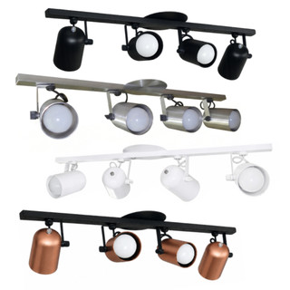 Spot No Trilho Para 04 Lampadas Ideal para Sala Cozinha Quarto - Spots Giram 360 Graus Soquete E27