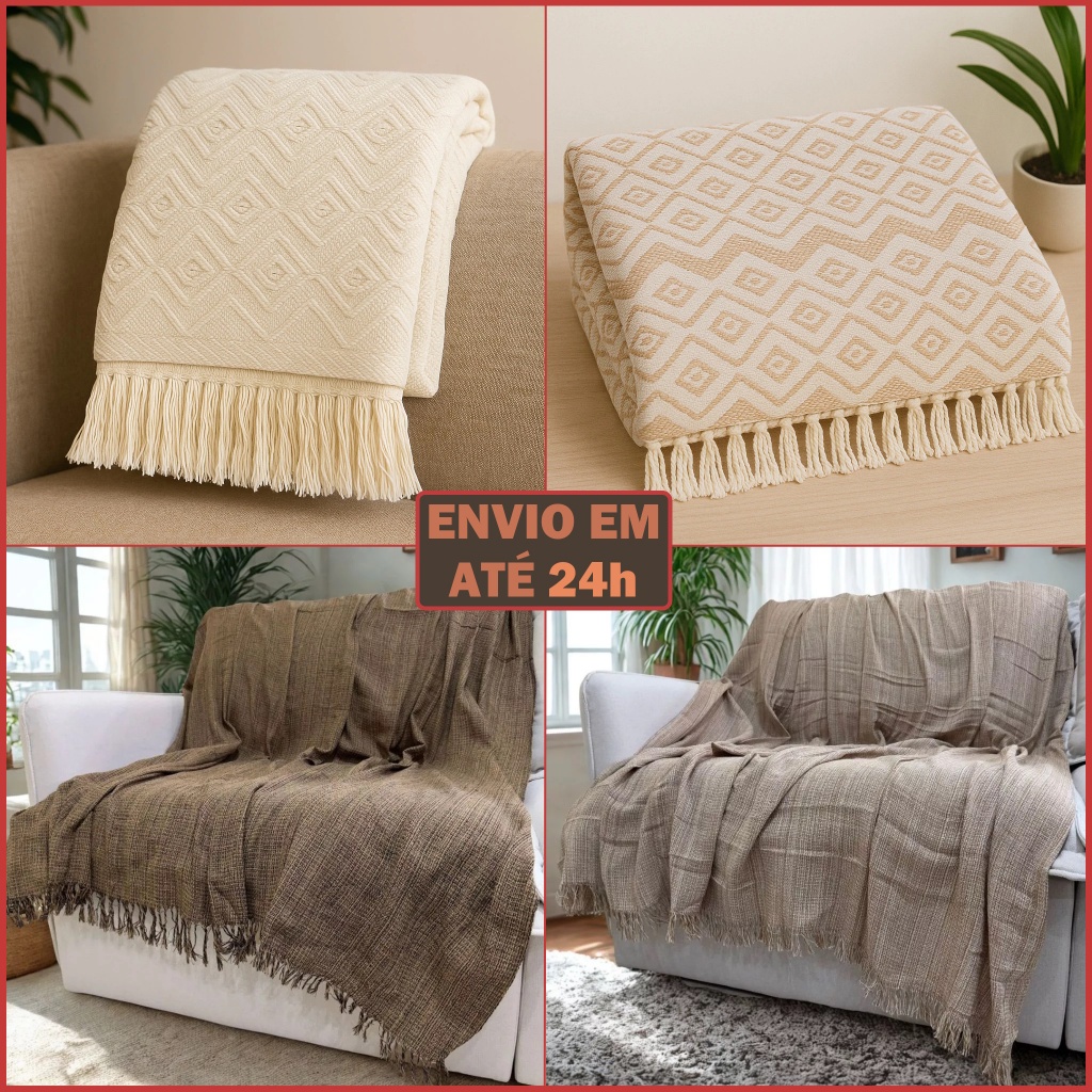 Manta para Sofá King Gigante 230×170 Decorativa Premium Algodão Capa Protetora Grande Elegante