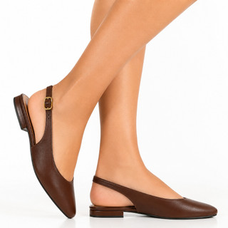 Sapatilha Slingback Feminina Mania de Mulher Bico Fino Salomé Social Salto Baixo 2cm Confortável