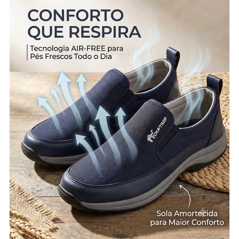 Tênis RESPIRAVEL Slip On Sem Cadarço - Tecnologia AIR-FREE Leve, Respirável e Macio