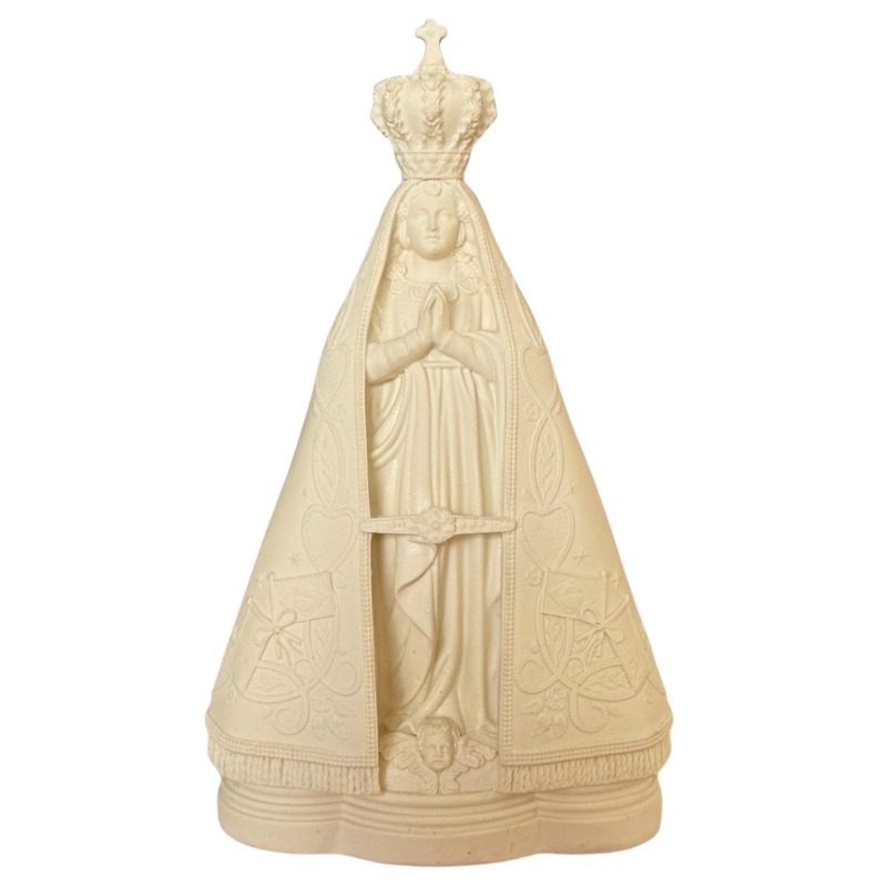 Imagem Nossa Senhora Aparecida 20cm Pó De Mármore Marfim