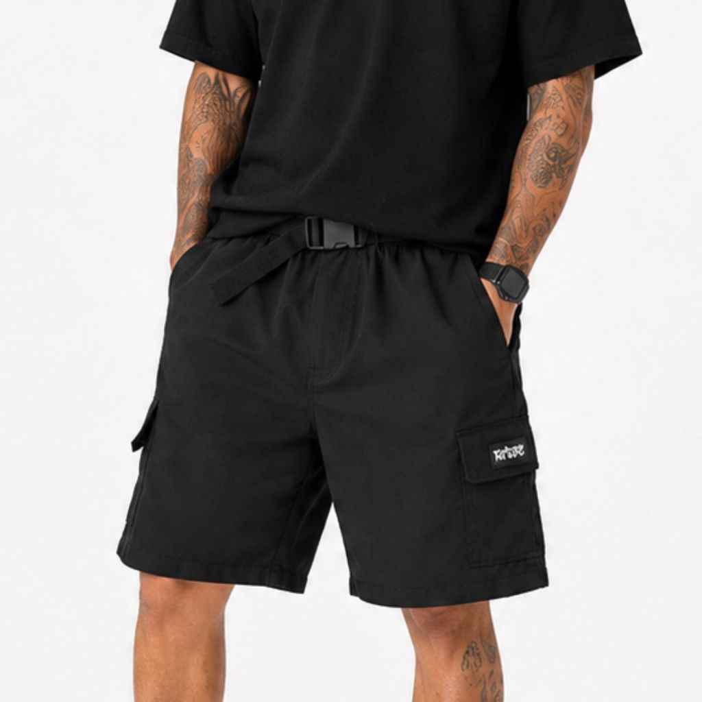 Bermuda Cargo Masculina Streetwear Short Ripfire Cinto Tactel Elastano Bolsos Laterais Lançamento sk8