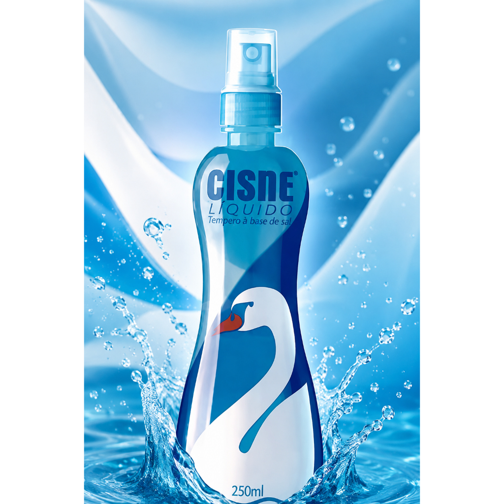 Sal Líquido Spray Cisne 250ml | Tempero Líquido à Base de Sal | Ideal para Saladas, Batata, Pipoca, Churrasco e Carnes