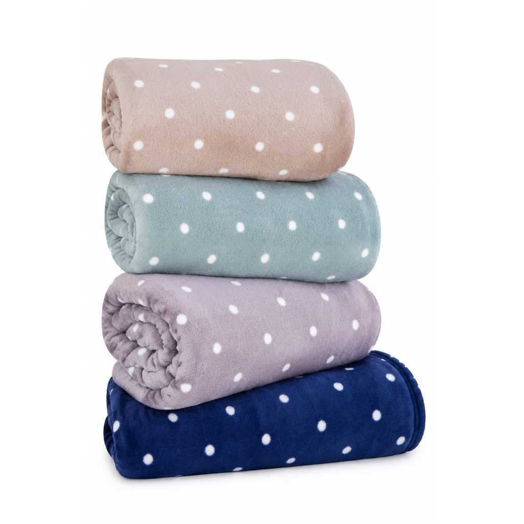 Manta Cobertor Casal Queen Microfibra Plush Antialérgico Quentinho Estampada Poá