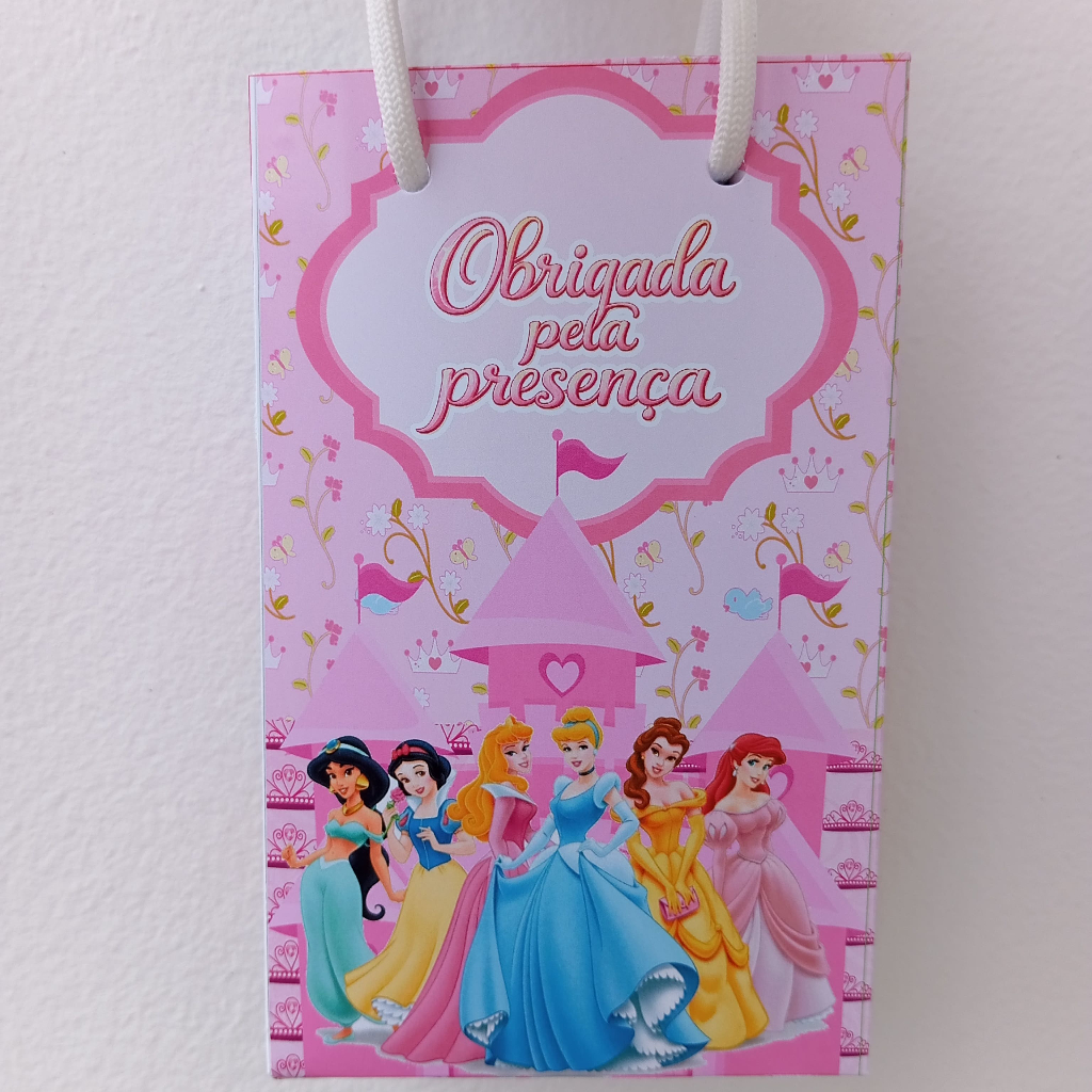 Sacolinha Surpresa Princesas Disney Infantil Pegue e Monte Lembrancinha Festa Aniversário