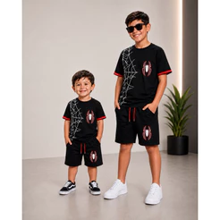 conjunto infantil masculino de verão menino do 2 ao 12 estiloso juvenil ARANHA