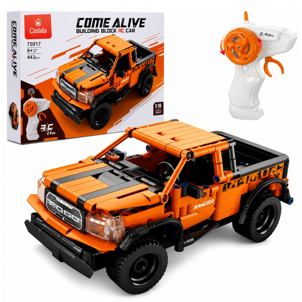 Blocos De Montar Caminhonete Raptor Controle Remoto 443 Pçs Brinquedo Castela
