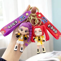 Chaveiro 3D Guerreiras do K-Pop | Pingente Emborrachado Colecionável | Pronta Entrega