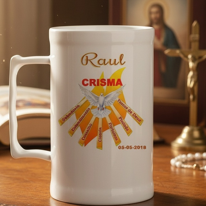 20  Canecas Acrílico Crisma,, Canecas  Primeira Eucaristia, Lembrancinhas 1ª Comunhão, Caneca personalizada