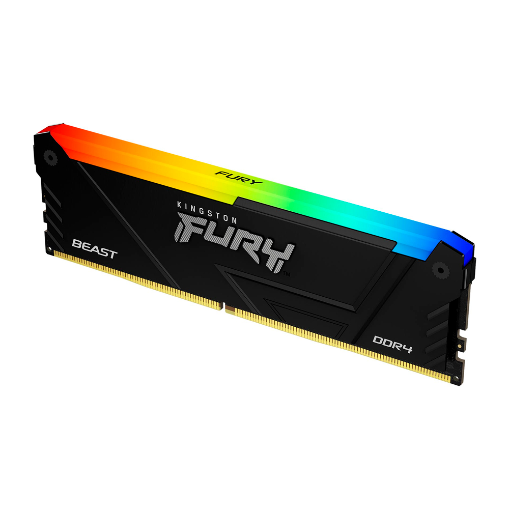 Memória Ram Kingston Fury Beast DDR4 32GB 3200MHZ RGB Preto (KF432C16BB2A32)