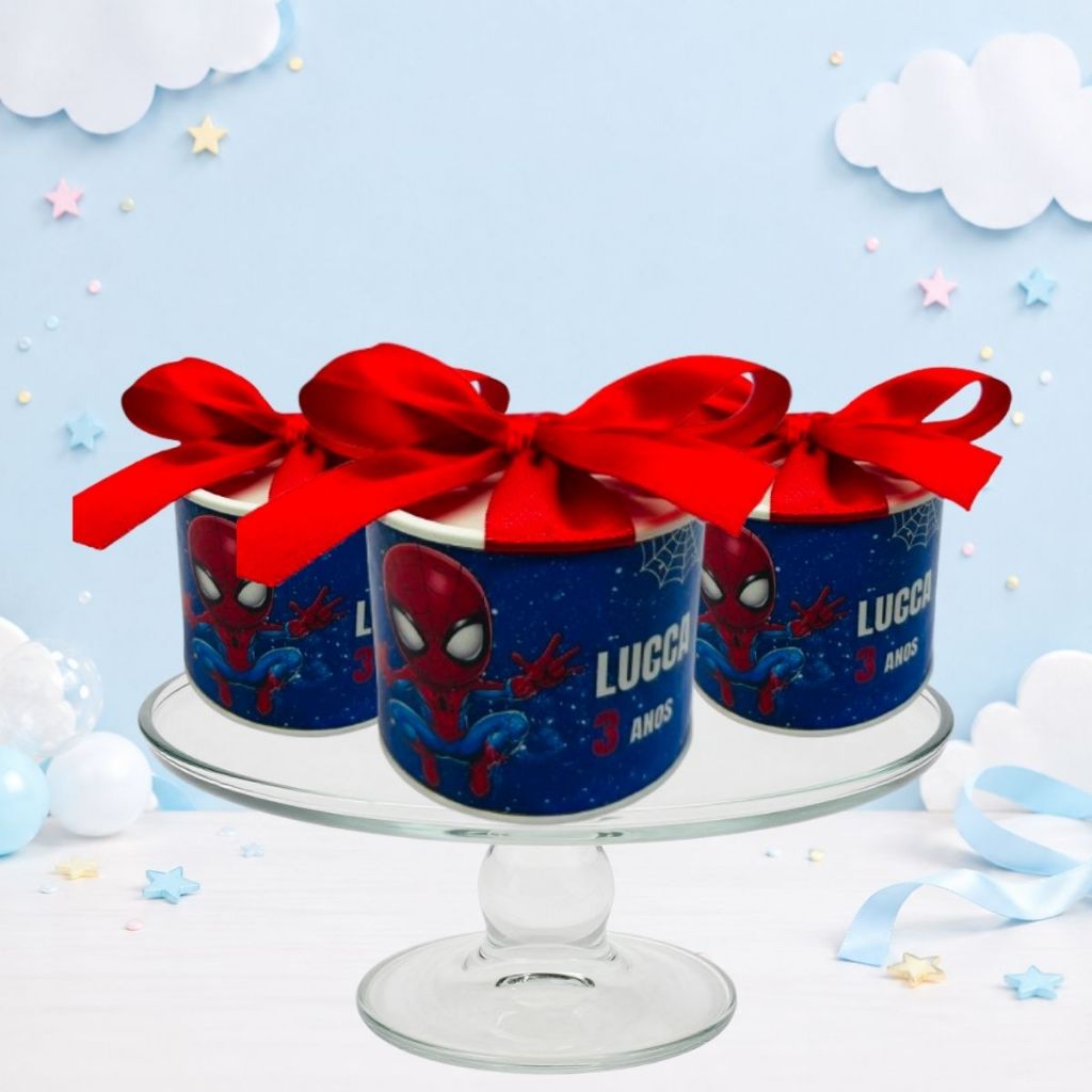Kit tubolatas personalizadas 5x6cm Homem Aranha • Lembrancinha maternidade | aniversário | chá de bb