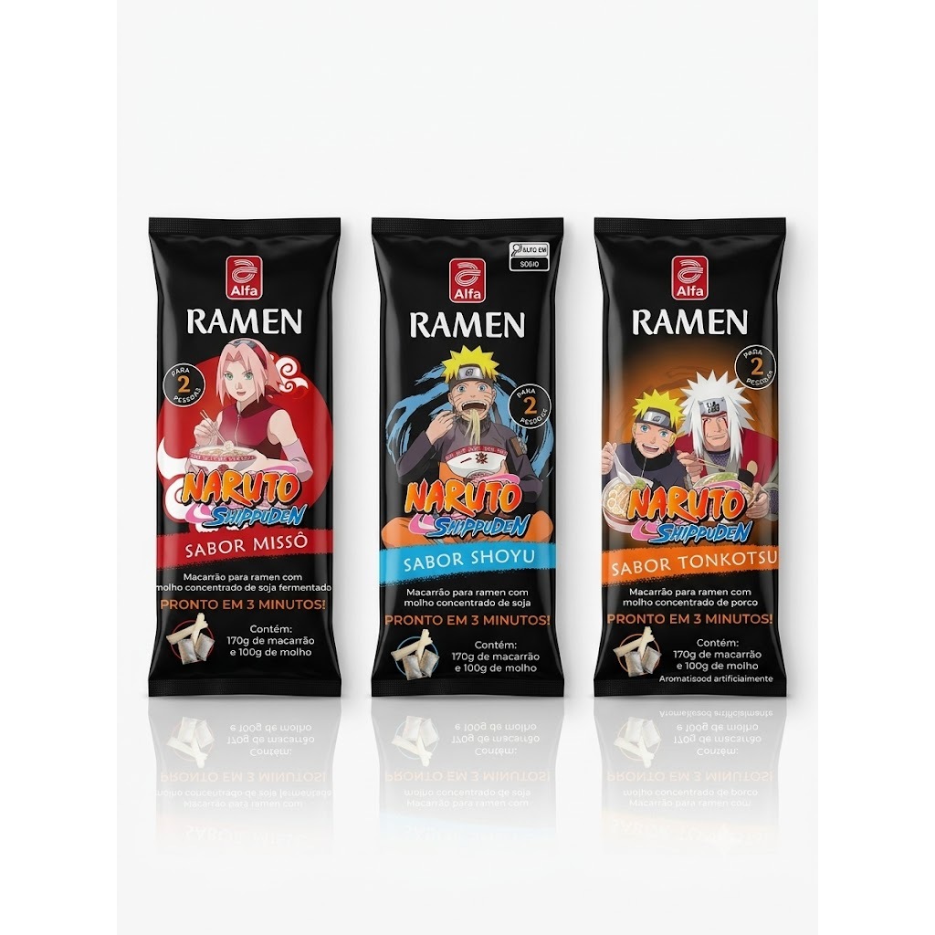 Kit Degustação Ramen Naruto 3 sabores (misso, tonkotsu e shoyu)