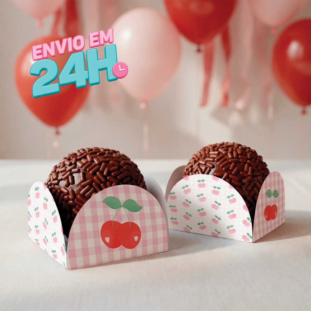 Forminha de Doces Cerejinha Personalizada no Tema /Lembrancinha de Festa /Aniversário