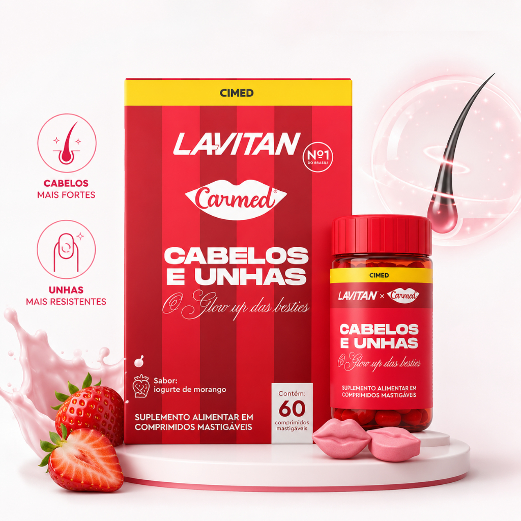 Lavitan Carmed Cabelos E Unhas 60cps | Vitamina Mastigável