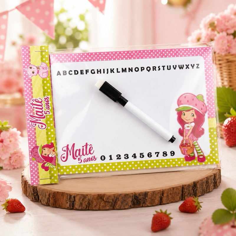 LEMBRANCINHA MORANGUINHO LOUSA MÁGICA + CANETA PERSONALIZADO/LEMBRANCINHA DE FESTA / ANIVERSÁRIO / MORANGO