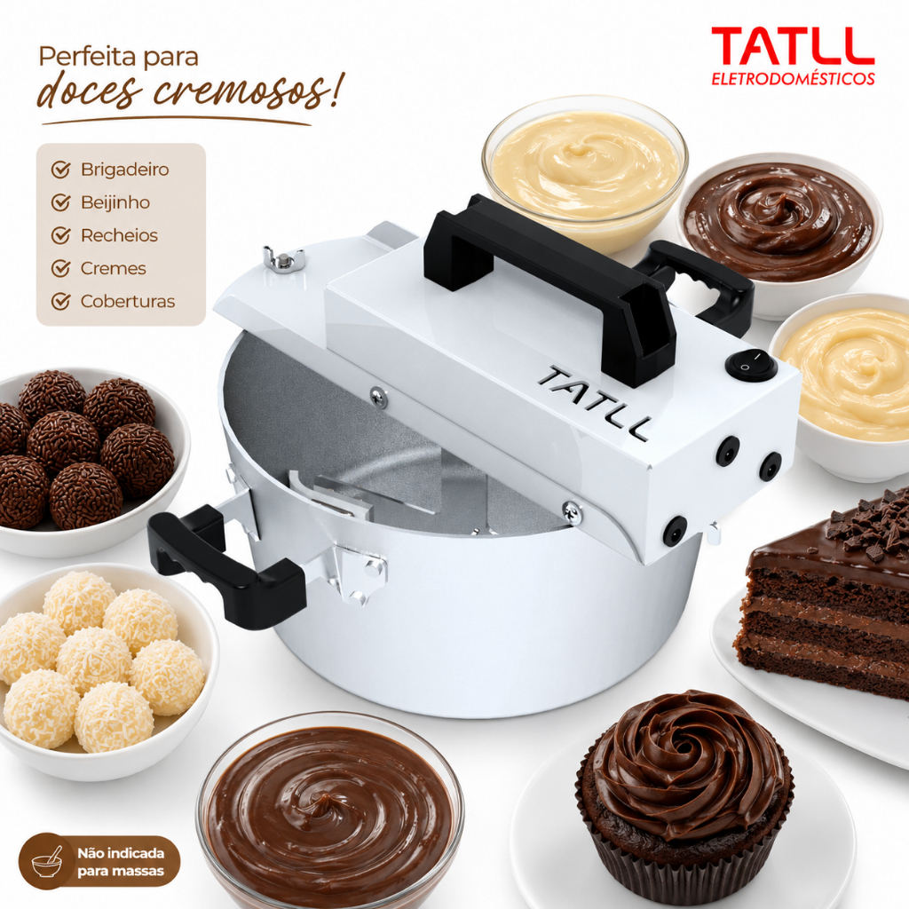 Panela Mexer Doces Brigadeiros De Festa Recheios Automática 4 L Sistema Excellence 3 velocidades POWER 2.6