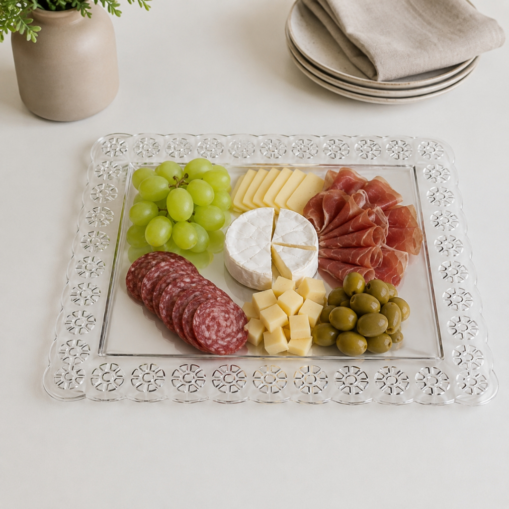 Bandeja Cristal Retangular 27x35CM Três Triângulos · foto 2