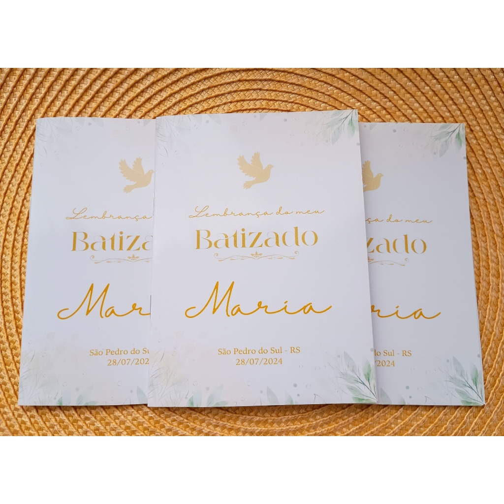 Livrinho de Orações Personalizado Infantil Lembrancinha Batizado, Crisma, Comunhão, Eucaristia com Nome