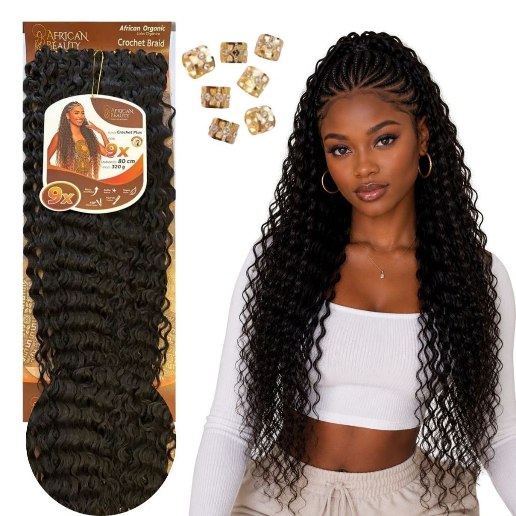 Cabelo Cacheado Crochet Organico Para Tranças Gypsy 320g Cachos African Beauty