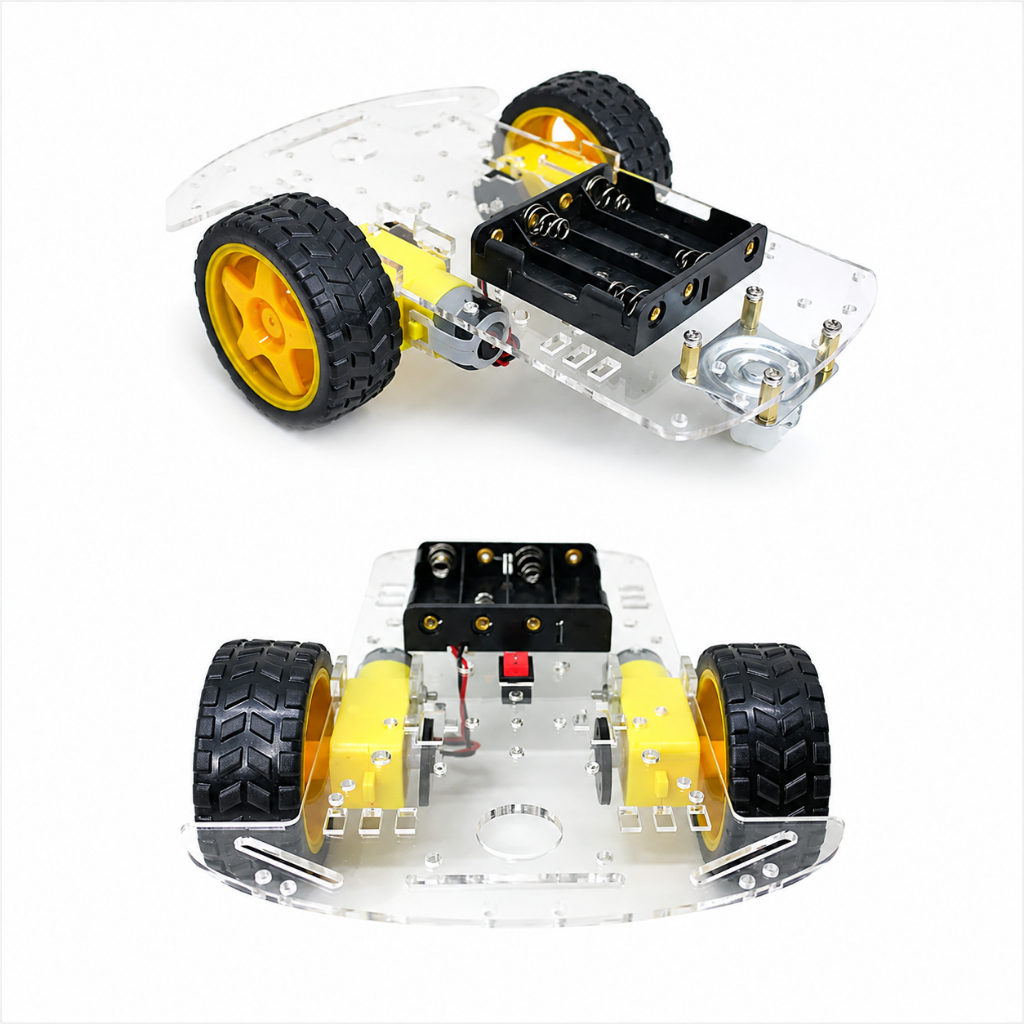 Kit Chassi Duas Rodas Smart Carro Robô Para Projeto Arduino
